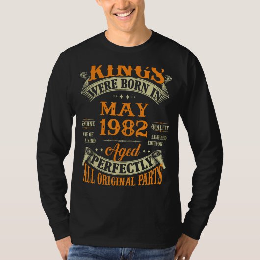1982年5月のメンス40歳生まれの誕生日40 Tシャツ (正面)