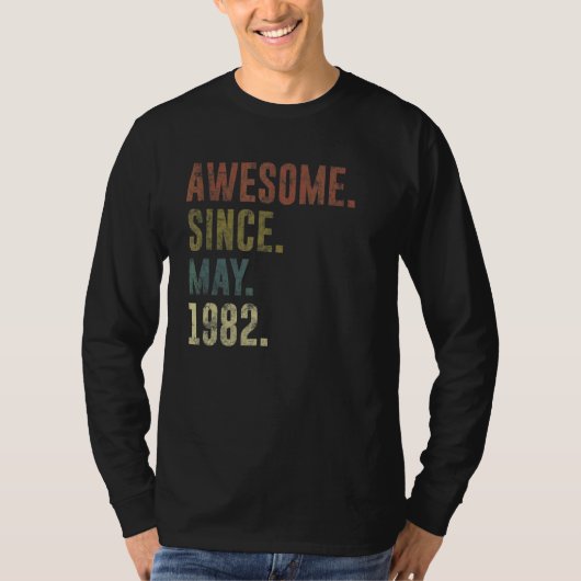 1982年5月以素晴らし降40歳の誕生日ヴィンテージ Tシャツ (正面)