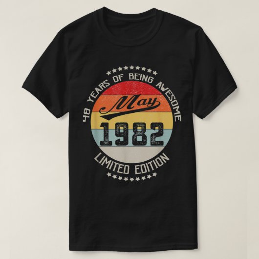 1982年5月40歳の誕生日40歳素晴らし Tシャツ (デザイン正面)
