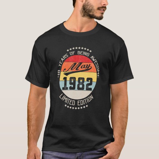 1982年5月40歳の誕生日40歳素晴らし Tシャツ (正面)