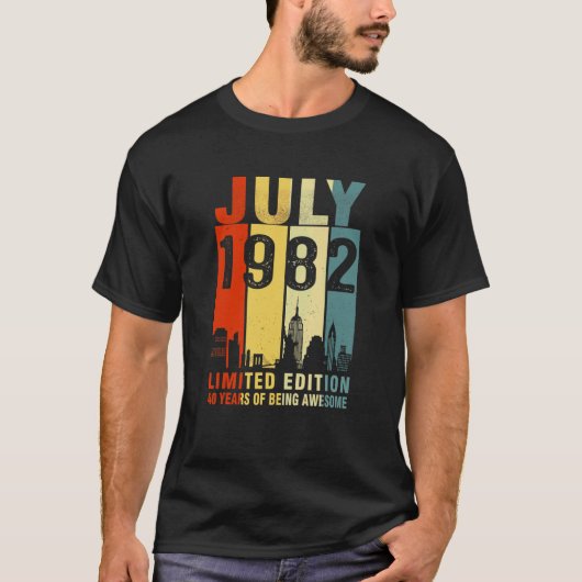 1982年7月40歳素晴らし Tシャツ (正面)