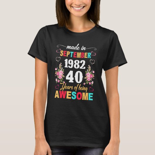 1982年9月製40歳40歳の誕生日 Tシャツ (正面)