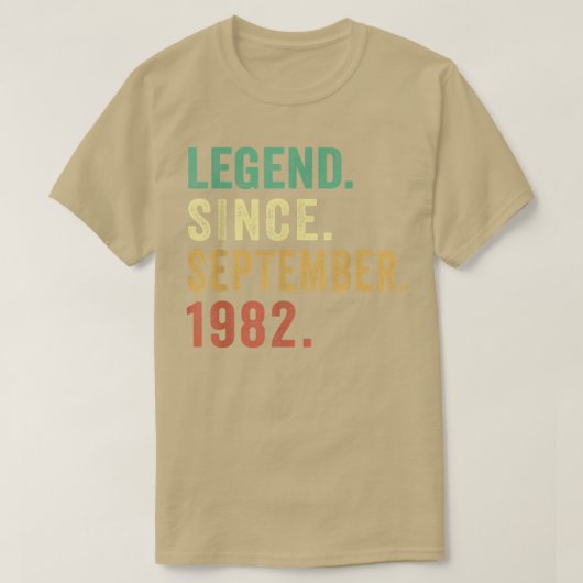 1982年9月40日から40歳の贈り物伝説 Tシャツ (デザイン正面)