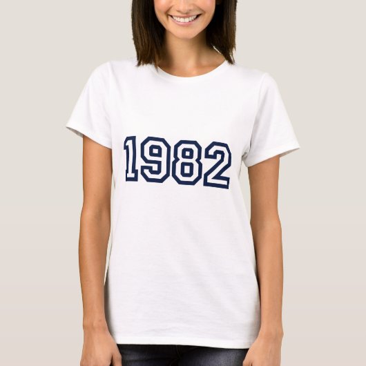 1982年- 1982年の誕生年のTシャツで生まれて下さい Tシャツ (正面)