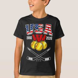 1982年～2026年 アイスホッケー ヴィンテージ USA クロススティック Tシャツ