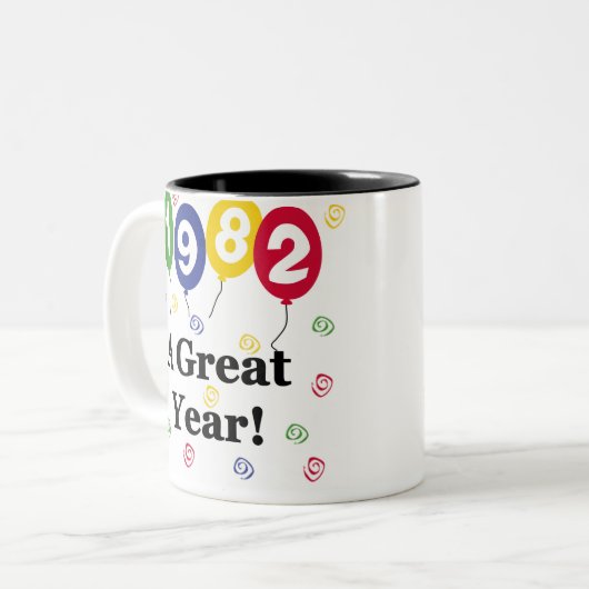 1982年A年素晴らし誕生日 ツートーンマグカップ (正面左)