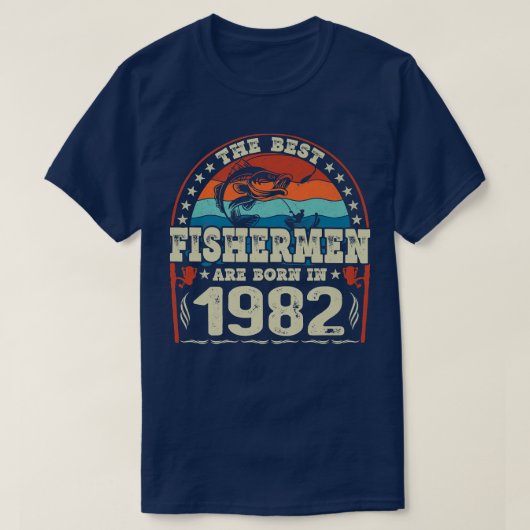 1982最高の年の魚釣り好きの漁師たち Tシャツ (デザイン正面)