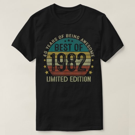 1982最高の年限定版40歳の誕生日40年 Tシャツ (デザイン正面)