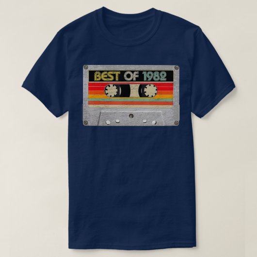 1982最高の年40歳の誕生日カセットテープ Tシャツ (デザイン正面)