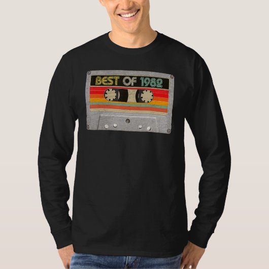 1982最高の年40歳の誕生日カセットテープ Tシャツ (正面)