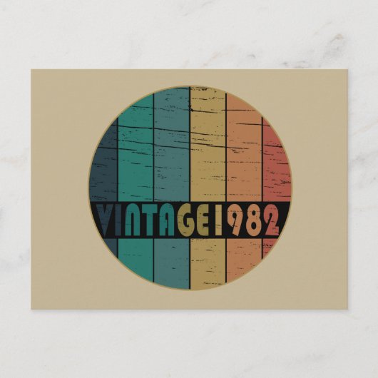 1982生まれ年のヴィンテージ生誕 シーズンポストカード (正面)