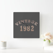 1982生まれ年のヴィンテージ生誕 スクエア壁時計 (ホーム)