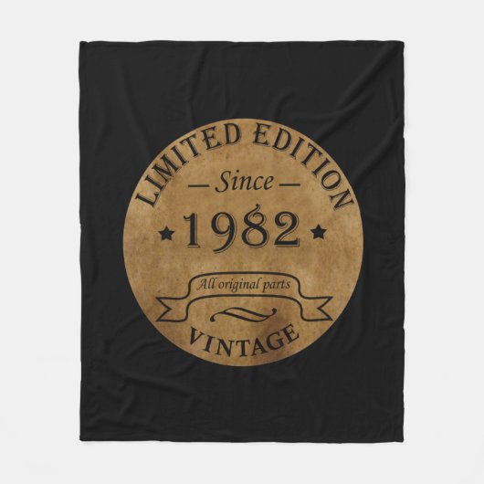 1982生まれ年のヴィンテージ生誕 フリースブランケット (正面)