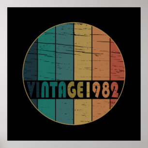 1982生まれ年のヴィンテージ生誕 ポスター