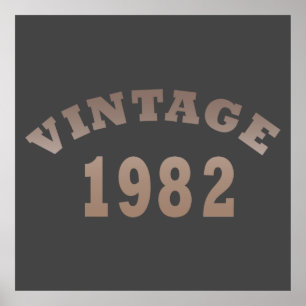 1982生まれ年のヴィンテージ生誕 ポスター