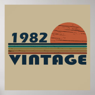 1982生まれ年のヴィンテージ生誕 ポスター