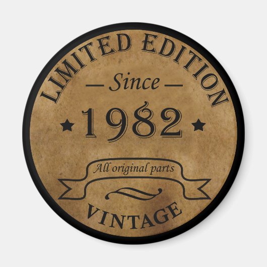1982生まれ年のヴィンテージ生誕 マグネット (正面)