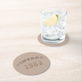 1982生まれ年のヴィンテージ生誕 ラウンドペーパーコースター (インサイチュ)