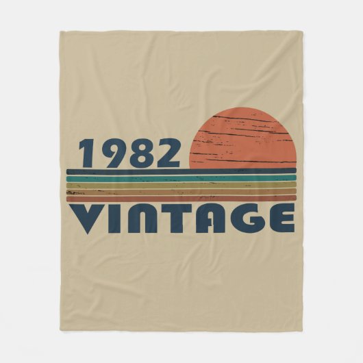1982生まれ年のヴィンテージ誕生日ギフト フリースブランケット (正面)