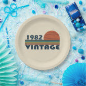 1982生まれ年のヴィンテージ誕生日ギフト ペーパープレート (パーティー)