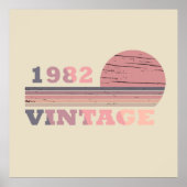 1982生まれ年のヴィンテージ誕生日ギフト ポスター (正面)