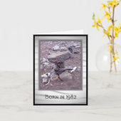 1982生まれ年の誕生日おもしろいファクトカード カード (黄色い花)