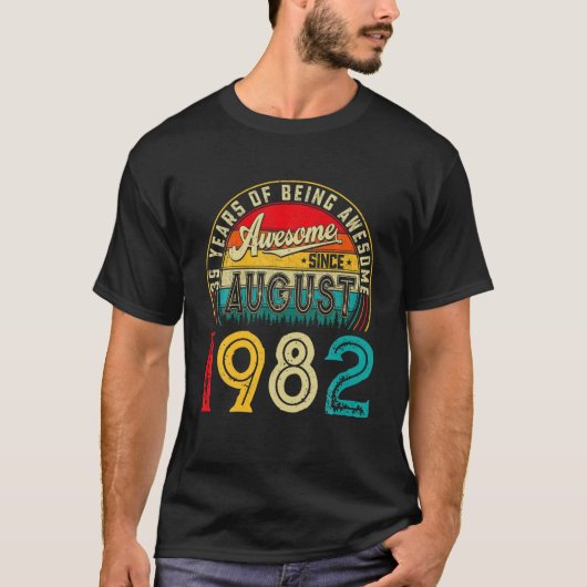 1982生まれ年39威厳がある歳39誕生日男性 Tシャツ (正面)