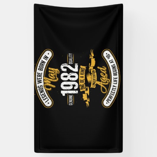 1982生まれ年5月40日誕生日40歳 横断幕 (縦)