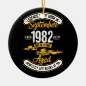 1982生まれ年9月40歳の誕生日 セラミックオーナメント (正面)