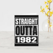 1982直出ヴィンテージ 1982年の古典的誕生 カード (黄色い花)