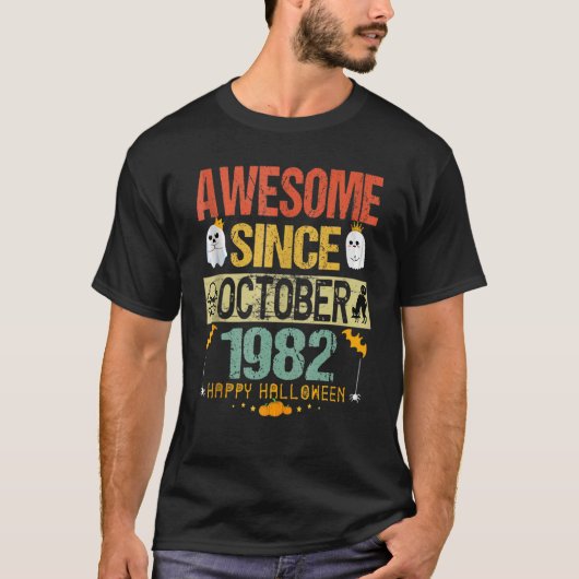 1982素晴らし年10月から40歳の誕生日の衣装H Tシャツ (正面)