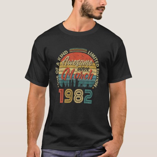 1982素晴らし年3月ヴィンテージ40歳から Tシャツ (正面)
