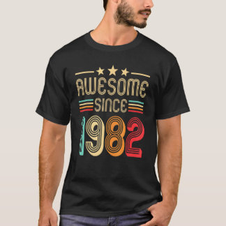 1982素晴らし年40歳の誕生日から40歳の歴史 Tシャツ