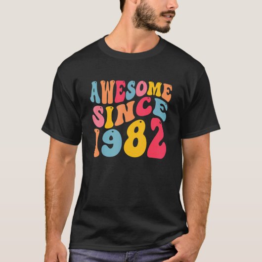 1982素晴らし年40歳レトロヴィンテージ40歳 Tシャツ (正面)