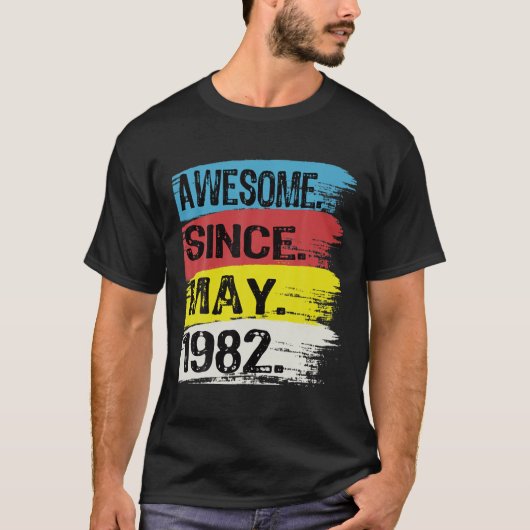 1982素晴らし年5月からジェミニ男Taurus女の子40th Tシャツ (正面)