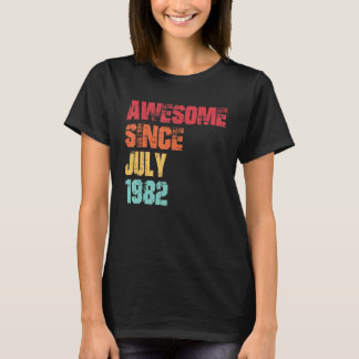1982素晴らし年7月40歳40歳の誕生日 Tシャツ