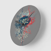 1982誕生日年、1982年以来、または1982年に作られた ラウンド壁時計 (傾斜)