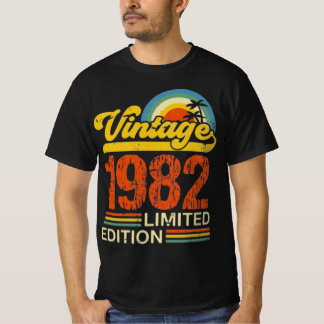 1982 リミテッド エディション レトロ バースデー Tシャツ