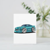 1982-92カマロティール(緑がかった色)車 ポストカード (スタンド正面)