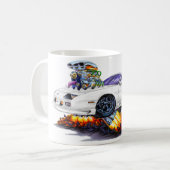 1982-92年のCamaroの白車 コーヒーマグカップ (正面左)