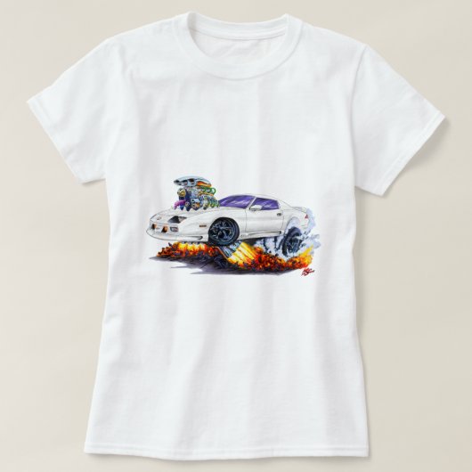 1982-92年のCamaroの白車 Tシャツ (デザイン正面)