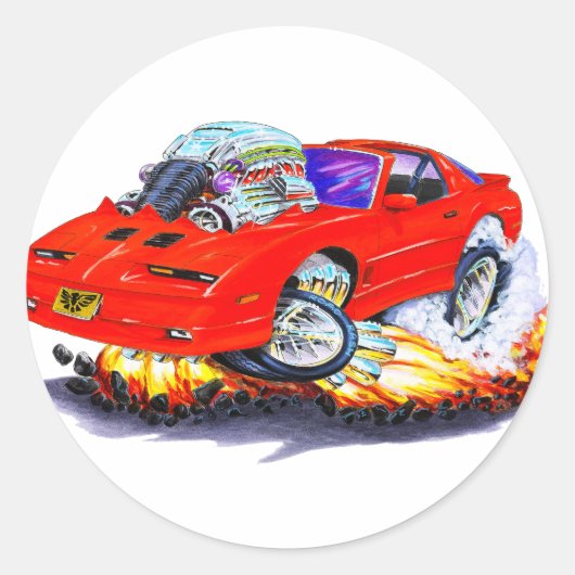 1982-92 Trans Am Red Car ラウンドシール (正面)