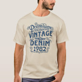 1982 Premium vintage denim Tシャツ (正面)