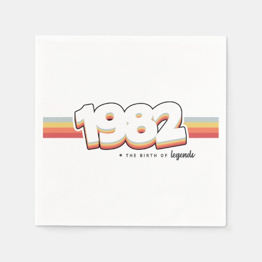 1982 The birth of legends スタンダードカクテルナプキン (正面)