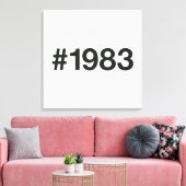 1983ハッシュタグ42誕生日記念日 キャンバスプリント (インサイチュ (リビング))