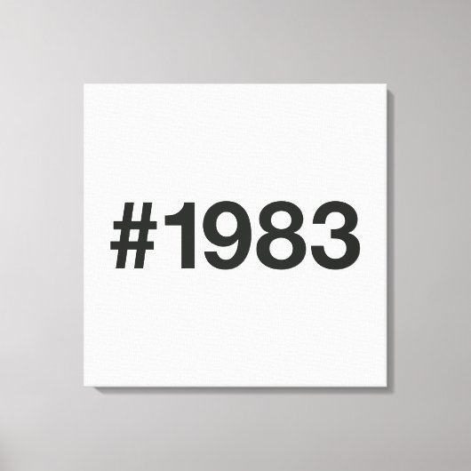 1983ハッシュタグ42誕生日記念日 キャンバスプリント (正面)