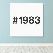 1983ハッシュタグ42誕生日記念日 キャンバスプリント (インサイチュ (ウッドフロア))