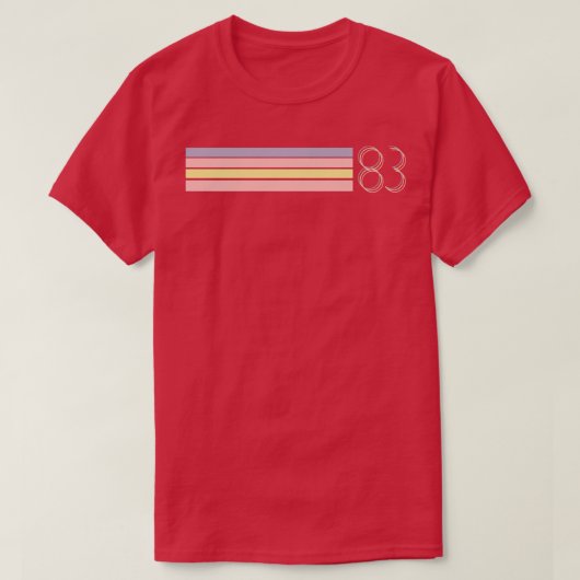 1983レトロストライプ数 Tシャツ (デザイン正面)