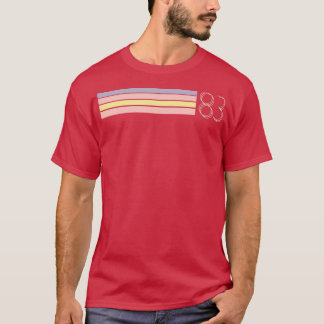 1983レトロストライプ数 Tシャツ