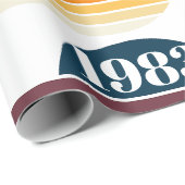 1983ヴィンテージレトロストライプサン誕生日 ラッピングペーパー (ロールコーナー)